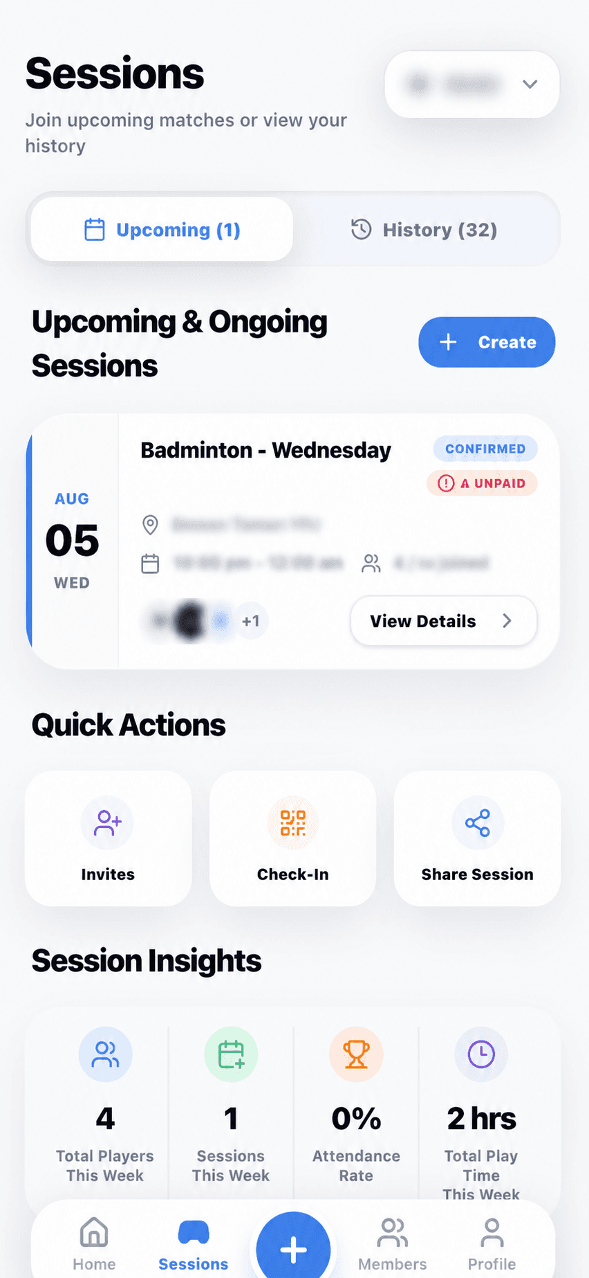 SmashIT Sessions mobile screen
